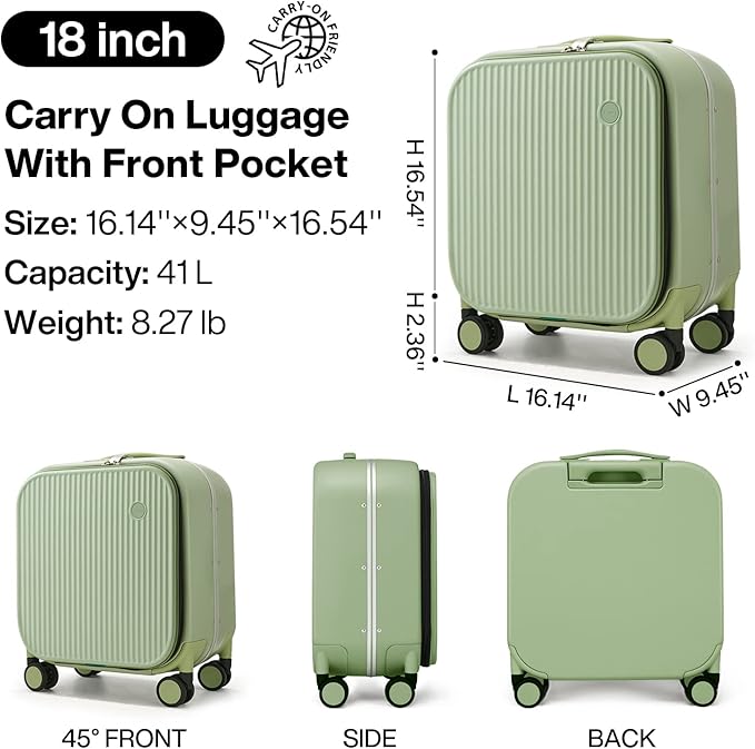 mixi Carry On Luggage, Rolling Travel Suitcase - Image 6