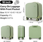mixi Carry On Luggage, Rolling Travel Suitcase - Image 6