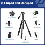 Fotopro 59" Carbon Fiber Travel Tripod, Compact Video Tripods - Image 7