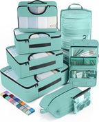 Veken 8 Set Packing Cubes for Travel Essentials, Suitcase Organizer Bags in 4 by Veken