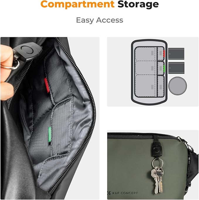 K&F Concept 2 in 1 Sling Bag Everyday Shoulder Bag & Multifunction Photography - Image 4