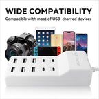 USB Charging Station, 10 Ports Family-Sized USB C Charger Block, USB Power Strip - Image 3