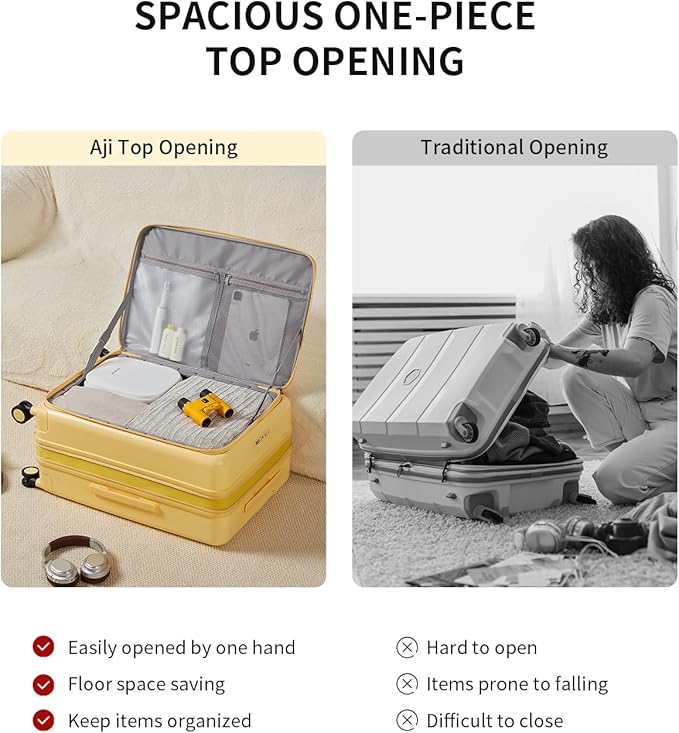aji Expandable Top Opening 24 Inch Checked Luggage - Image 4