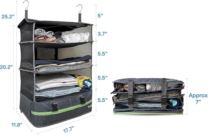 Stow-N-Go Portable Hanging Travel Shelves, Packing Organizer - Image 6