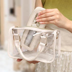 PACKISM Slim Clear Makeup Brush Bag, Pebbled Texture & Hard PU Leather Small - Image 3