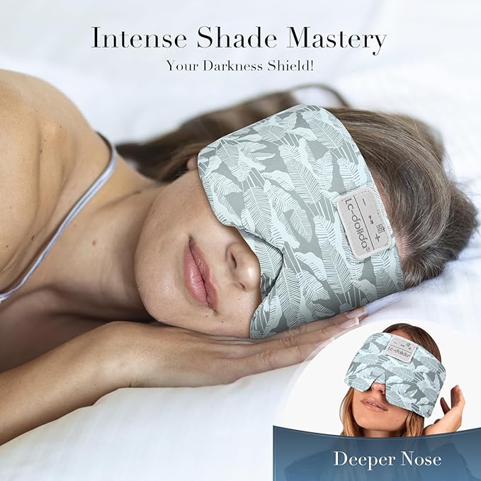 LC-dolida Sleep Mask with Bluetooth Headphones, Extra Large Silk Eye Mask - Image 2