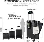 feilario 20in Aluminium Frame PC Hard Shell Spinner Wheels Luggage, Built-In - Image 3