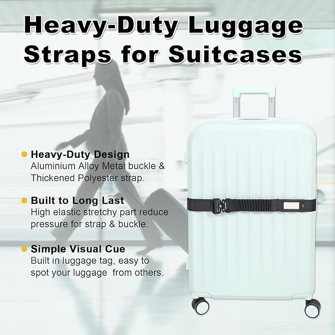 Vigorport Luggage Straps for Suitcases TSA Approved Suitcase Belt, Stretchable - Image 5