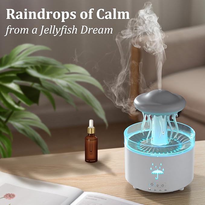 Essential Oil Diffuser for Home, Bedroom Humidifiers, Air Scent Aroma Aromatherapy Ultrasonic Humidifier Machine Timer Small Mini difusor de Aromas para casa Living Room Office Decor Gifts Jellyfish