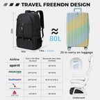 18.4 Inch gym backpack with shoe compartment, 80L Multiple Compartments - Image 2