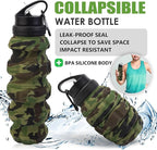 Collapsible Travel Water Bottle18oz, Reuseable Silicone Foldable Water Bottles - Image 3