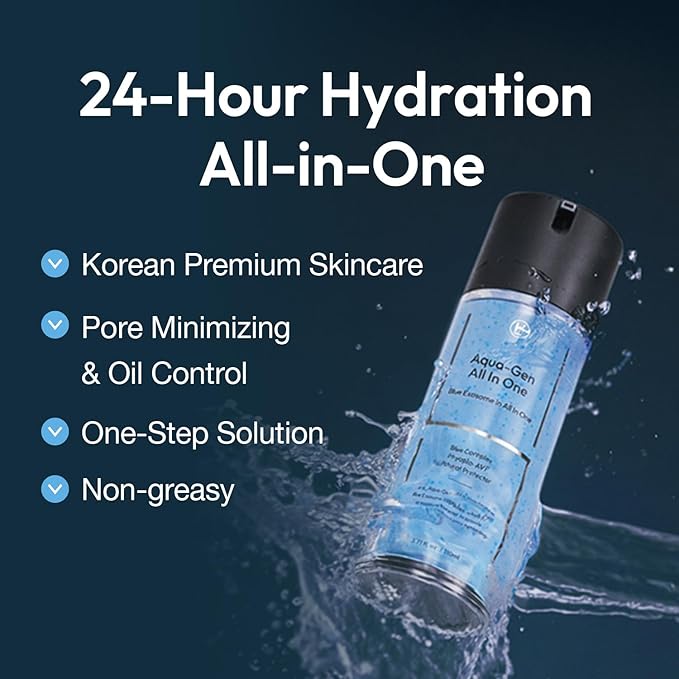Men's Face Gel Moisturizer With Hyaluronic Acid for 24-Hour Hydration, Pore Minimizing and Non-Greasy Oil Control for All Skin Types - 3.71 fl oz