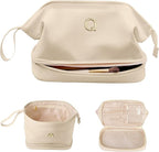 Bridesmaid Gift, Initial Makeup Bags, Personalized Double Layer Cosmetic Bag by Vogewood
