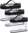 BAGSMART TSA Approved Toiletry Bag, 3 Pack Clear Makeup Cosmetic Bag Organizer by BAGSMART