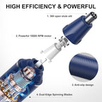 Nose Hair Trimmers for Men，Rechargeable Hair Trimmer 2 in 1 Painless Multifunctional Ear and Nose Hair Trimmer with IPX7 Waterproof Dual Edge Blades (Blue)