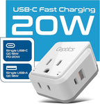 Ceptics UK, Ireland Power Adapter Travel, Safe Dual USB & USB-C 3.1A - Image 2