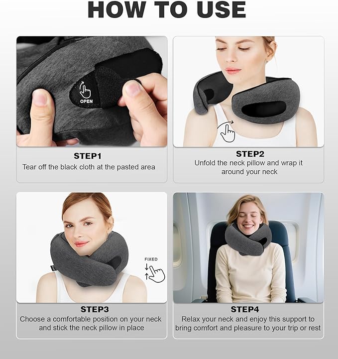 Airplane Travel Pillow, Memory Foam Travel Pillow, Suitable - Image 5