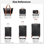 Hoteel 6 Piece Luggage Set Carry on ABS+PC Hard Shell Suitcase - Image 3