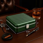 Bey-Berk Prague Aluminum Watch Case in Hunter Green – 9-Slot Locking Travel Box - Image 2