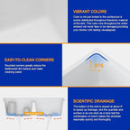 Dcolora 33 Inch Double Bowl Undermount Kitchen Sink White Deep Double Basin - Image 5