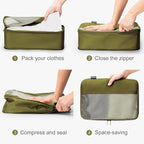 Compression Travel Packing Cubes, 6 Set Expandable Luggage Organizer Bags - Image 3
