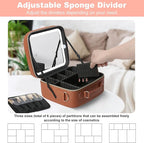 Mocado Travel Makeup Bag with LED Lighted Mirror, Travel Makeup Organizer - Image 3