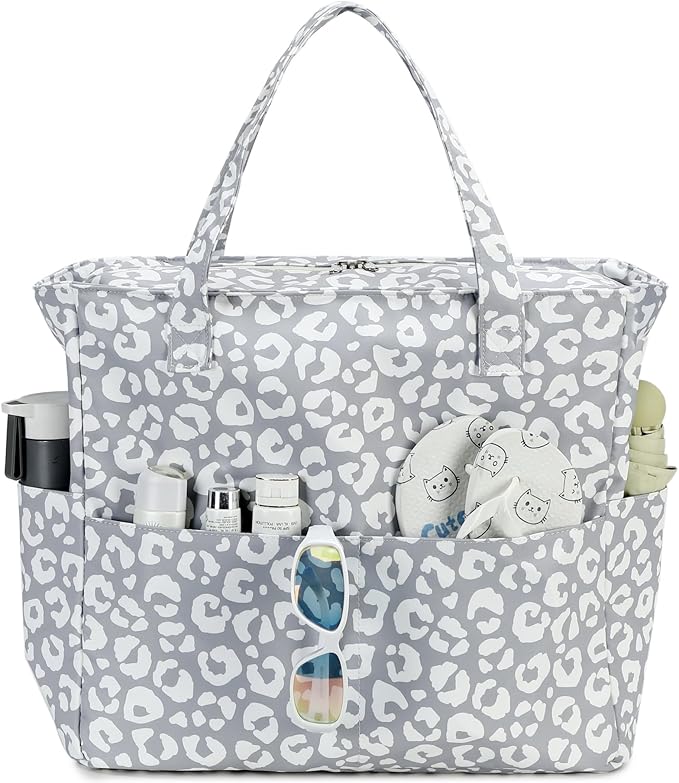 LEDAOU Large Beach Tote Bag Women Waterproof Sandproof Zipper Beach Tote Bag by LEDAOU
