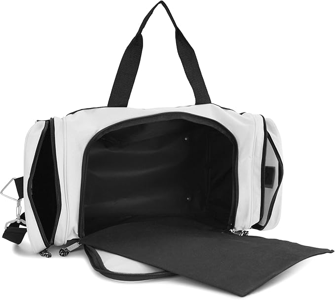 DALIX 21" Sports Duffle Bag Gym Travel Pack in White - Image 7