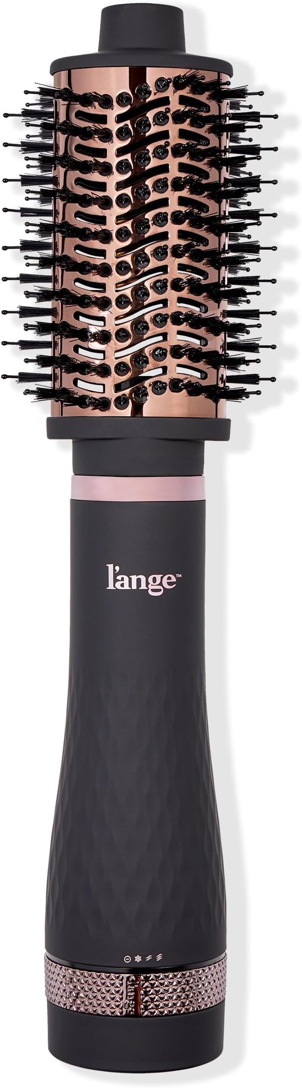 L'ANGE HAIR Multi-Volume Series Blow Dryer Brush | Interchangeable Hair Dryer Brush with Ionic Titanium Barrel for Smooth, Voluminous Styling | Black - Oval 60mm