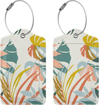 2 Pcs Boho Foliage Botanical Luggage Tag by Vridoyt