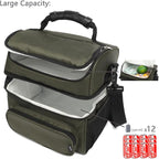 FlowFly Double Layer Cooler Insulated Lunch Bag Adult Lunch Box Large Tote Bag - Image 5