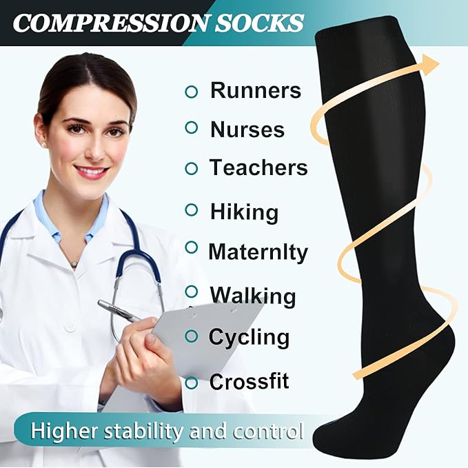 ACTINPUT 8 Pairs Compression Socks - Image 5