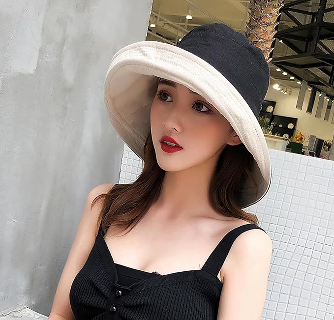Women Wide Brim Sun Hats Metal Wired Edge Summer UV Protection Beach Fishing Hat - Image 4