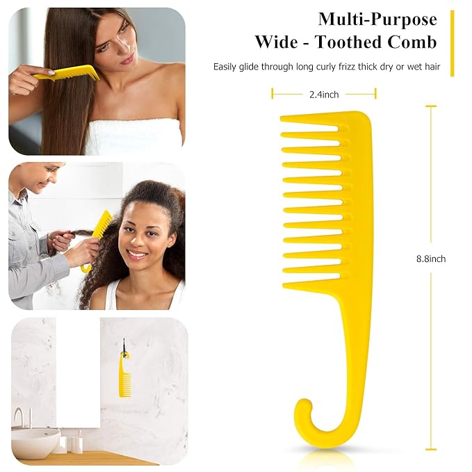 Hair Brush,URTHEONE Detangler Brush and Wide Tooth Comb Set for Black Natural Curly Wet Dry Thick Straight Long Hair, Afro American Type 3a-4c, Comfortable Grip