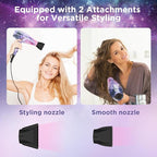 3 in 1 1875W Hair Dryer Straightening Curling Iron, PARWIN PRO BEAUTY Hair Styling Set, Valentine Gift, Ion Hair Dryer, Flat Iron Hair Straightener, Cone Curling Iron, Gift Set,Galaxy Pattern
