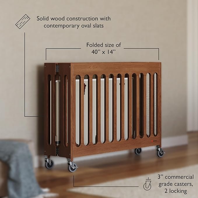 Foundations Boutique Folding Mini Baby Crib - Image 3