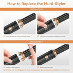 7 in ONE Hair Dryer Brush, Powerful Blow Dryer Brush with Air Curler for Hair, Brush Blow Dryer with Diffuser, Ionic Hot Air Brush Fast Dry, Volumize, Curls, Straight, Hair Styling Tools 100-120V