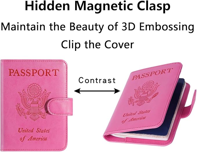 Airtag Passport Holder Cover Wallet RFID Blocking Leather Case Travel - Image 8