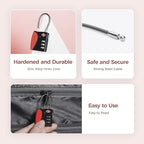 pack all TSA Approved Cable Luggage Locks, 3 Digit Combination Padlocks - Image 5