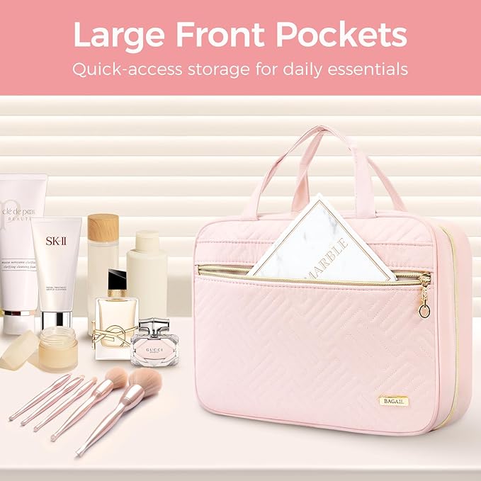 BAGAIL Hanging Toiletry Bag for Women Water-resistant Cosmetic Bag Large - Image 5