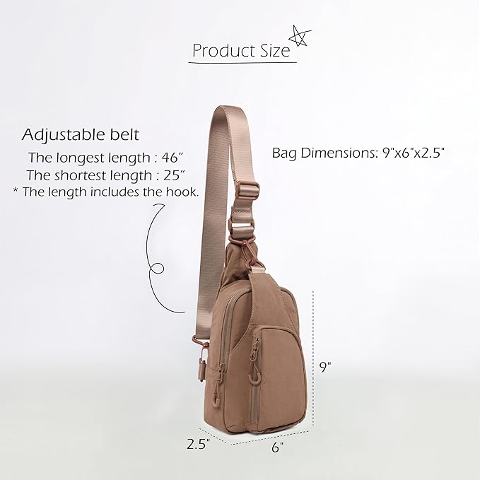 ODODOS Daily Sling Bag with Adjustable Straps Crossbody Chest Bag Lightweight - Image 6