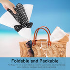DRESHOW Beach Hats for Women Big Straw Wide Brim Summer Hat Floppy Foldable - Image 6