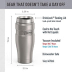 THERMOS Stainless King Vacuum-Insulated Travel Tumbler, 16 Ounce, Matte Steel - Image 2