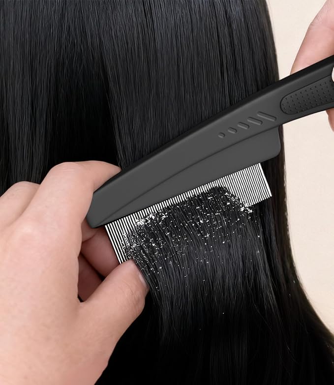 Dandruff Comb 2PC Upgraded Fine Tooth Scalp Detox Comb Lice for Women, Men & Kids Scalp Detoxing, Sweep & Massage Hair Brush Tool with Elegant Box for Hair Care Tool (Purple)