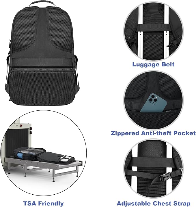 Z-MGKISS 18.4"-19" Extra Large Laptop Backpack, Water-Resistant Gaming Laptop - Image 5