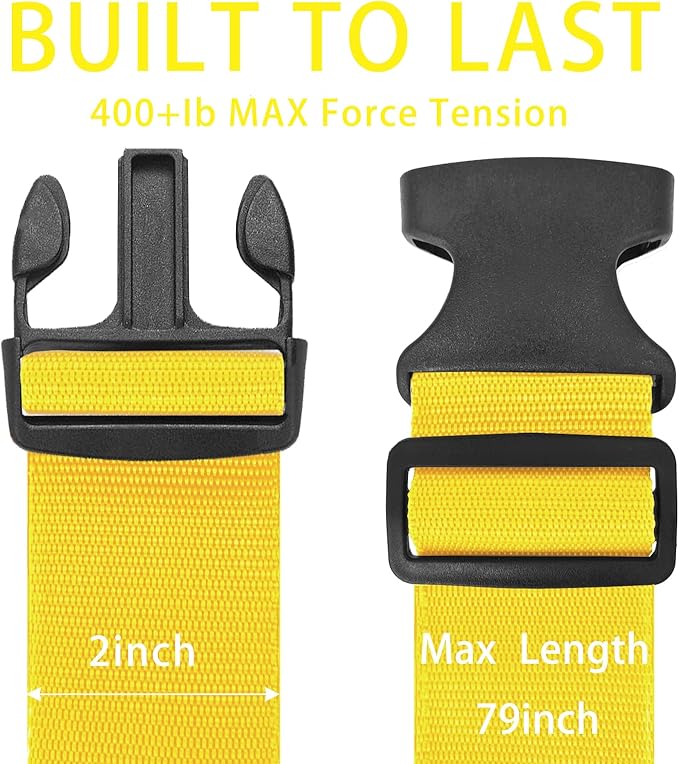 BILIONE 4 Pack Luggage Straps 79" Long Belts Keep Suitcase Secure While - Image 2