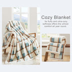 PU MEI Super Soft Faux Rabbit Fur Sherpa Fleece Throw Blanket, Reversible - Image 4