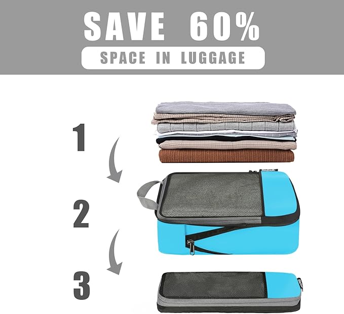 BAGAIL 4 Set/6 Set/8 Set Compression Packing Cubes Travel Accessories - Image 4