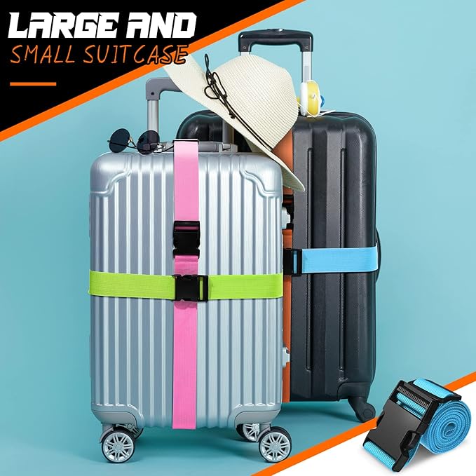 Eccliy 12 Pack Luggage Straps Suitcase Belts Wide Adjustable Packing Straps - Image 3