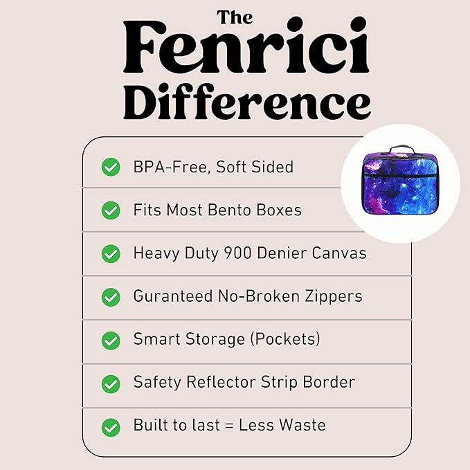 Fenrici Galaxy Lunch Box for Boys, Kids Insulated Lunch Bag, Soft Sided - Image 6